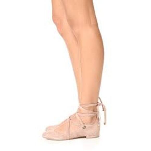 DVF Diane von Furstenberg Dakar Lace Up Ballet Style Flats Suede US 6.5 Powder - Picture 3 of 12